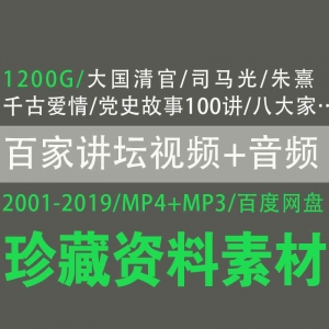 1200G百家讲坛2001-2019年历年视频+音频MP4/MP3百度云下载资源全合集